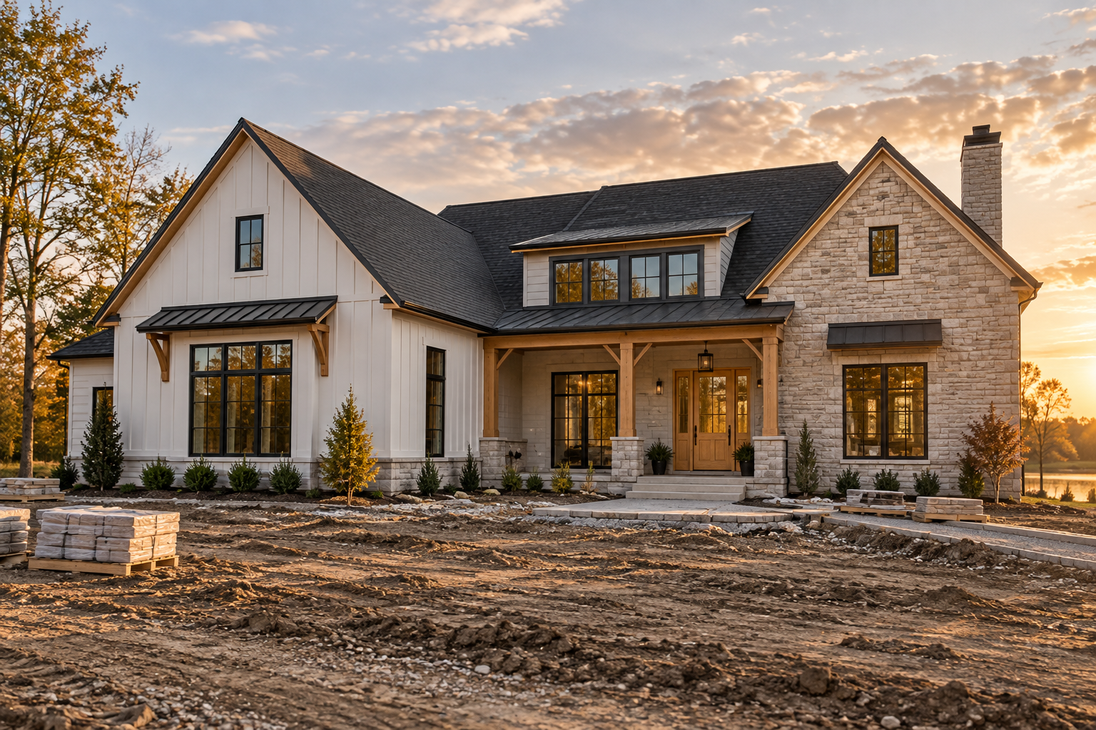 Conceptual rendering of a custom home exterior